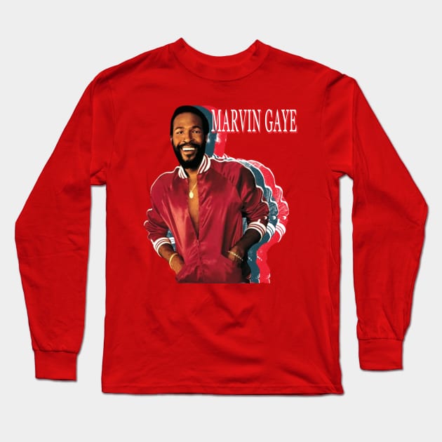 Marvin Gaye ++ Retro Fade Long Sleeve T-Shirt by misuwaoda